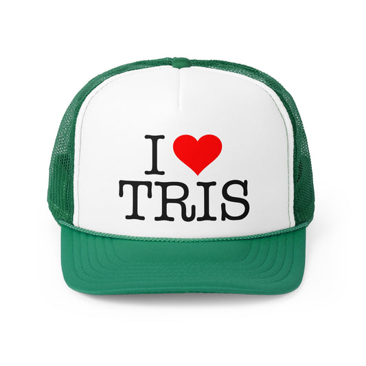 "I LOVE TRIS" Trucker Hat - Green/White