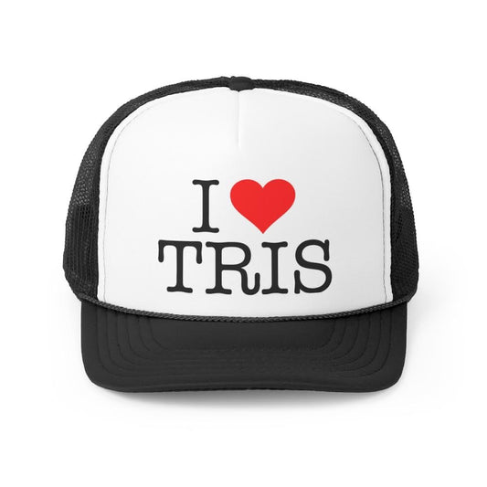 "I LOVE TRIS" Trucker Hat - Black/White